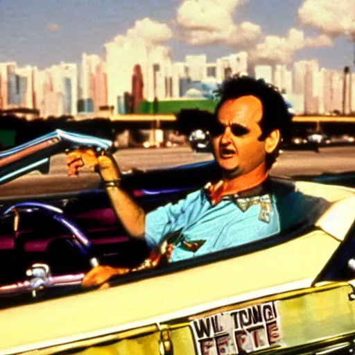 Image similar to bill murray in fear and loathing in las vegas, movie still, promotional shot