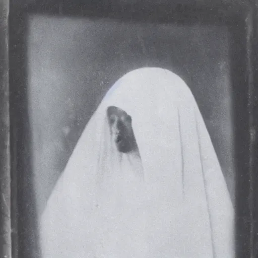 Prompt: “ghost looking in window, 1900’s photo”