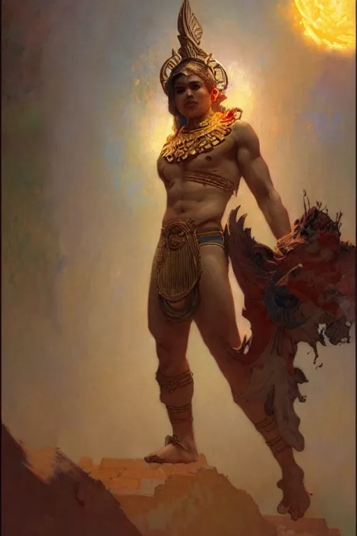 Image similar to god of moon, male character design, painting by gaston bussiere, craig mullins, greg rutkowski, alphonse mucha, trending on artstation