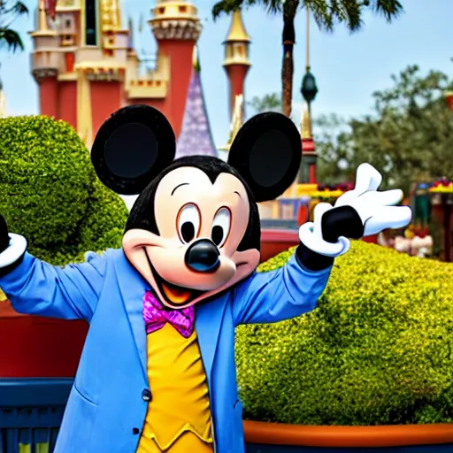 Prompt: mickey mouse in disney world orlando florida