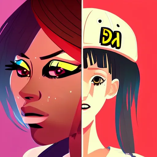 Image similar to 2 d character design, female rapper, vector art, digital art, portrait, 4 k, 8 k, sharp focus, smooth, illustration, concept art, music artist