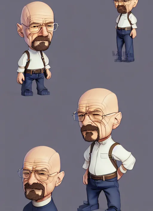 Prompt: cute builder walter white, natural lighting, path traced, highly detailed, high quality, digital painting, by don bluth and ross tran and studio ghibli and alphonse mucha, artgerm