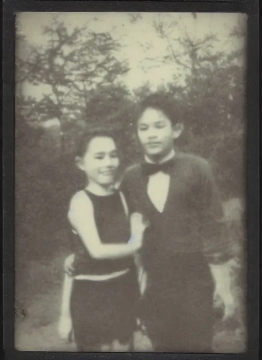 Image similar to old vintage polaroid photo of tali and yosi