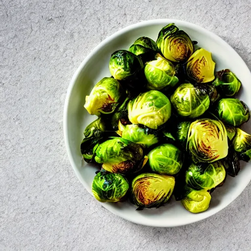 Image similar to brussel sprouts on white gravel, mashed potatoes, Michelin star, award winning