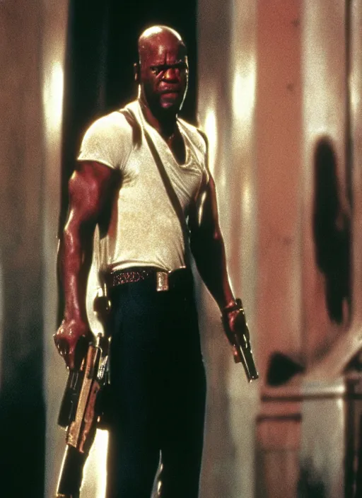 Image similar to film still of Samuel L Jackson as John McClane in Die Hard, 4k