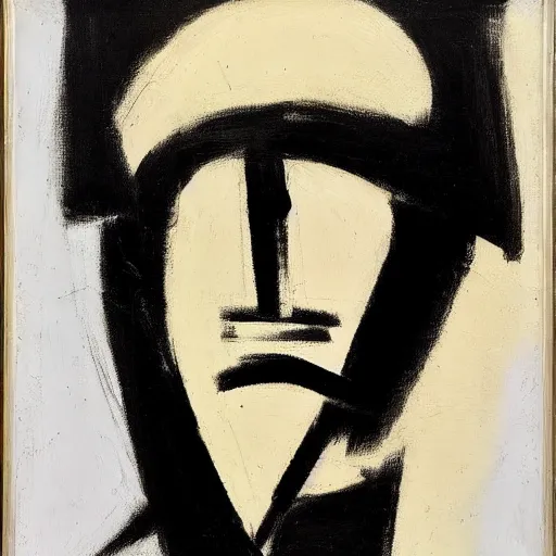 Prompt: a portrait a very ordinary person, by Franz Kline, abstract broad brushstrokes, black and white, anatomically correct, beautiful perfect face, sharp focus, Highly Detailed