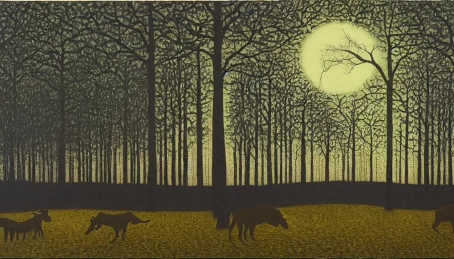 Image similar to Night forest,by David Inshaw