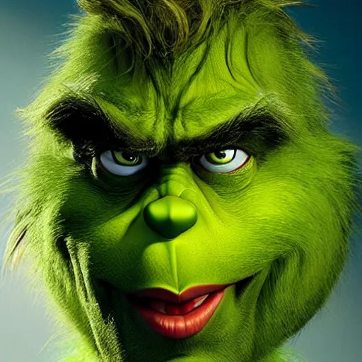 Prompt: nicholas cage as grinch portrait, cinematic, realistic photography