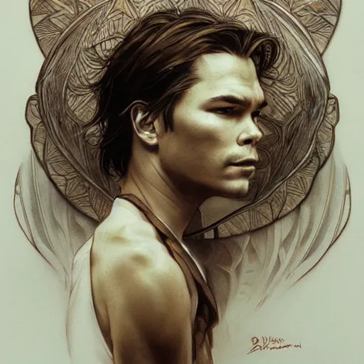 Prompt: amazing lifelike award winning pencil illustration of river phoenix intense eyes trending on art station artgerm Greg rutkowski alphonse mucha cinematic