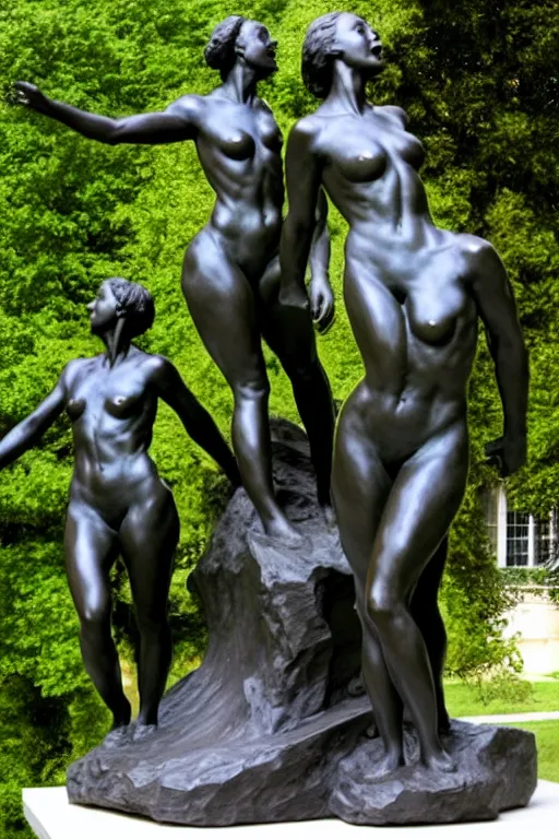 Prompt: sculpture of the victory Women by auguste rodin