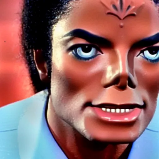 Image similar to A still of Michael Jackson in Star Trek (1966) realistic,detailed,close up