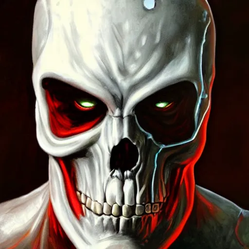 Image similar to Red Skull, elden ring boss, matte painting, detailed, elden ring, oil on canvas