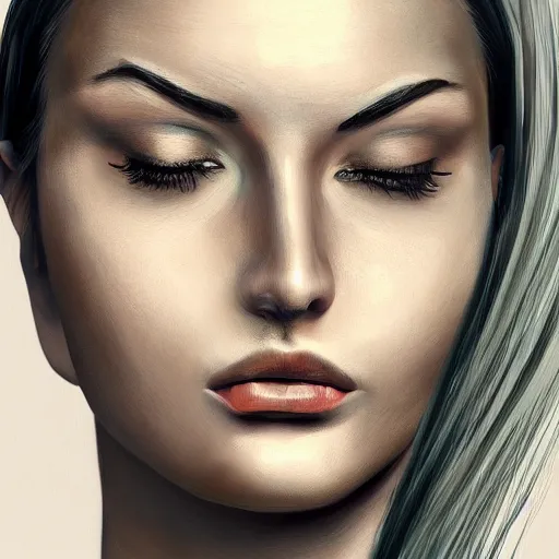 Image similar to a female model inspired by Avocado, highly detailed, photorealistic, digital painting, 8k resolution