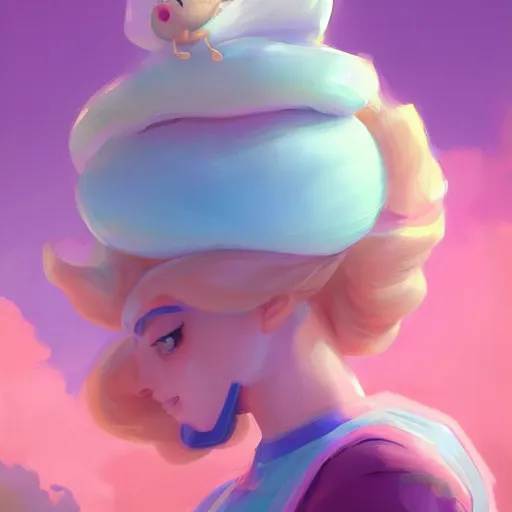 Image similar to painted portrait of princess peach, fantastically pastel colors, octane render, matte painting concept art, official fanart behance hd artstation by jesper elsing, by rhads and makoto shinkai and lois van baarle and ilya kuvshinov and rossdraws