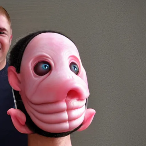 Prompt: blobfish as a human