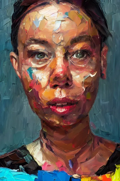 Prompt: palette knife oil painting portrait of geraldine granger, a kind hearted mental health professional who works as a social worker, extreme detail, artstation trending, artgerm, random racial background, deviant art, octane, substance, art history 8 k