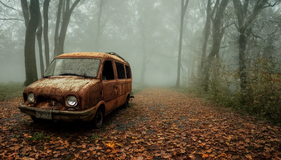 View of a rusty oldtimer in a forest, prior the vintage car auction in  Kaufdorf near Bern, Switzerland, Saturday, Sept. 19, 2009. Hundreds of  rusting vintage cars parked in an auto graveyard in the Swiss village of  Kaufdorf, south of Bern, are to be auctioned off