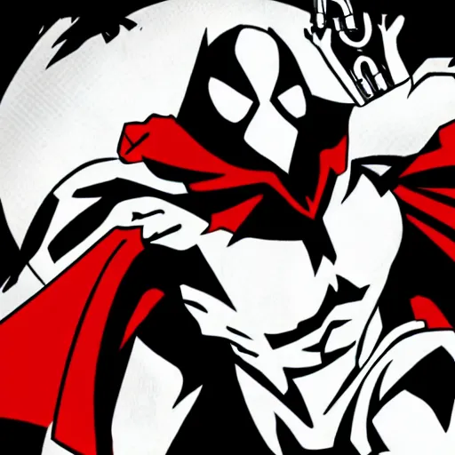 Image similar to Spawn by Todd-MacFarlene, SVG, Vector sticker, flat colors, full-body, uncropped, white-space-surrounding-subject