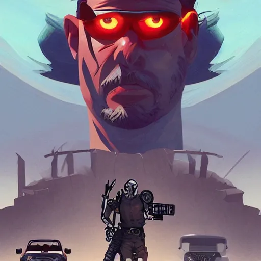 Image similar to face icon stylized minimalist mad max 2 : the road warrior, loftis, cory behance hd by jesper ejsing, by rhads, makoto shinkai and lois van baarle, ilya kuvshinov, rossdraws global illumination