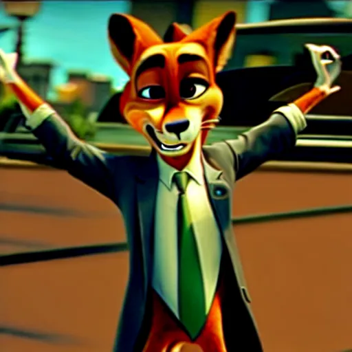 Image similar to nick wilde as max payne 3 set in zootopia