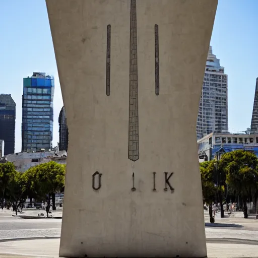 Image similar to the obelisk of the city of buenos aires as a giant robot