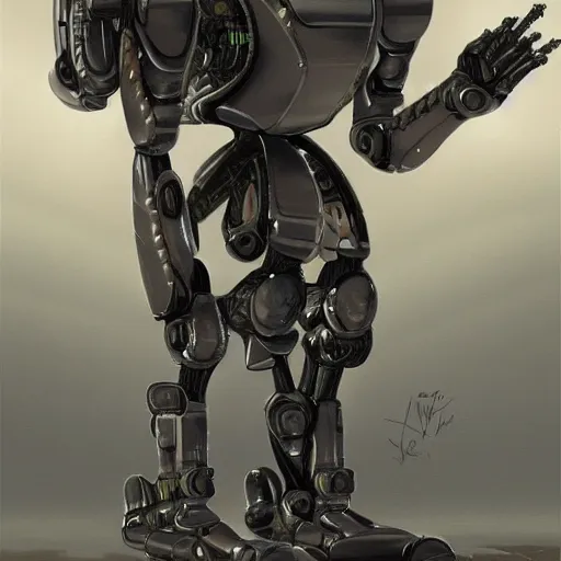 Image similar to a surreal concept art of a futuristic robot, highly detailed, high quality,