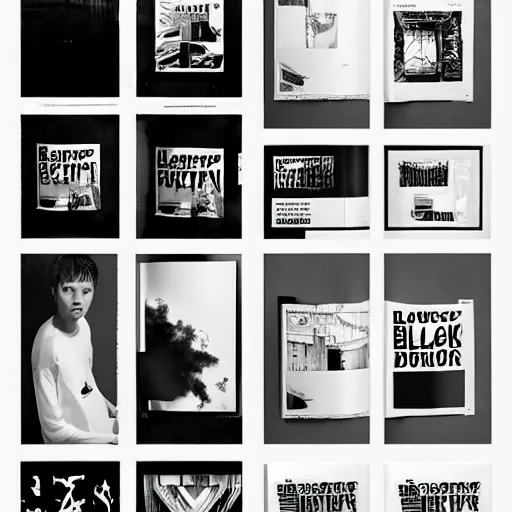 Image similar to black on white graphic design campaign in style of david rudnick, eric hu, acid, y 2 k