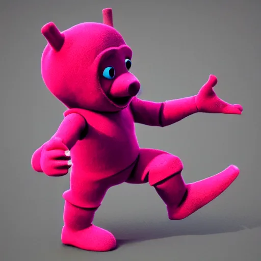 Image similar to the fifth teletubby which was cancelled for being too terrifying and violent, concept art, trending on artstation 3 d.