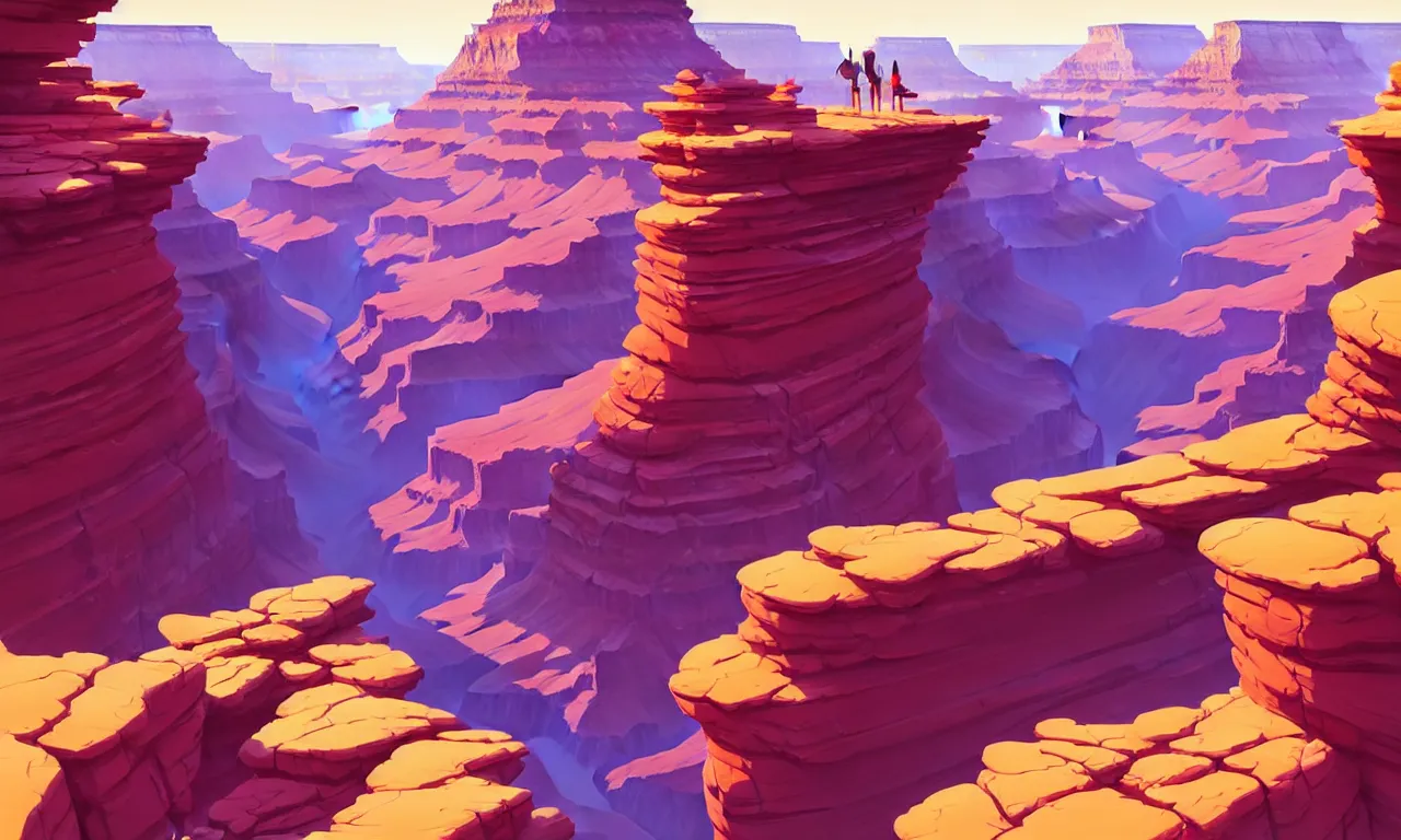 Prompt: beautiful grand canyon, vector art behance hd by Jesper Ejsing, by RHADS, Makoto Shinkai and Lois van baarle, ilya kuvshinov, rossdraws global illumination