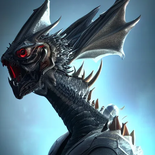 Image similar to stunning cinematic elegant back end shot with an upward angle, of a beautiful hot anthropomorphic robot female dragon, well designed highly detailed cute female dragon head with slick eyes, looking back at the camera with a smirk, well armored, detailed claws, high quality, HD octane render, fantasy, furry art, Artstation, Deviantart, Furaffinity