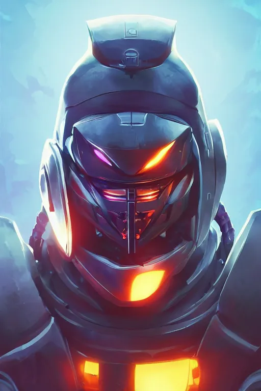 Image similar to epic mask helmet robot ninja portrait stylized as fornite style game design fanart by concept artist gervasio canda, behance hd by jesper ejsing, by rhads, makoto shinkai and lois van baarle, ilya kuvshinov, rossdraws global illumination radiating a glowing aura global illumination ray tracing hdr render in unreal engine 5