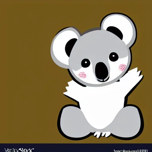 Prompt: cute whatsapp emoji of a koala bear, vector, white background