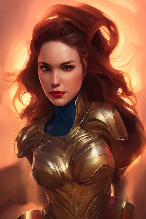 Prompt: three quarters portrait pose of a beautiful woman,super hero costume,super powers,heroic pose,highly detailed, digital painting, artstation,illustration, art by Stanley Lau