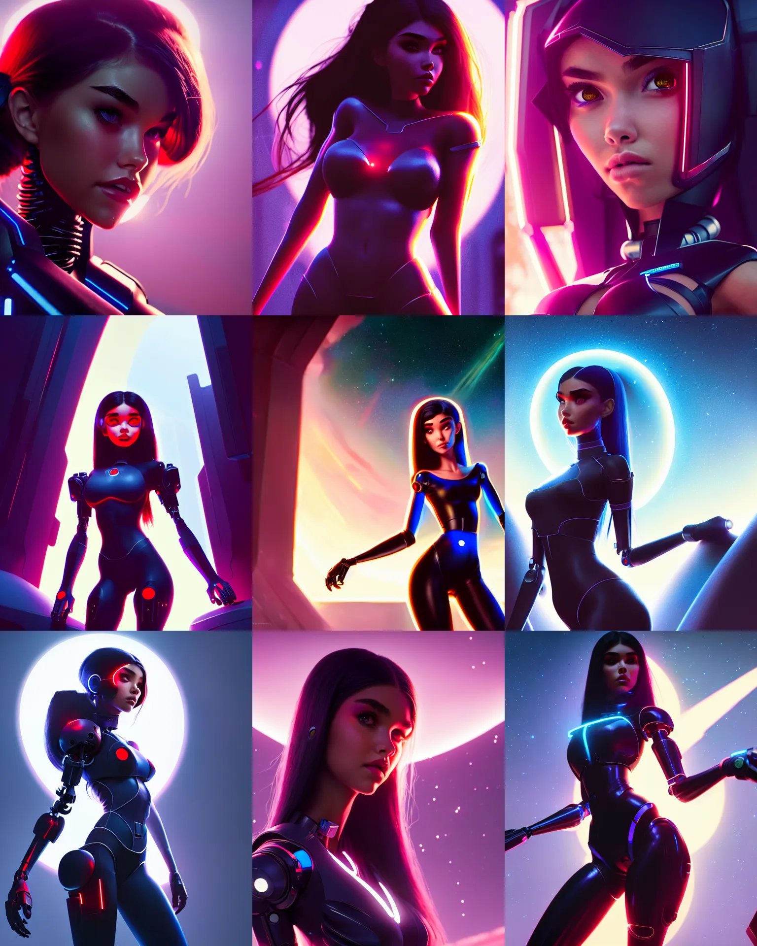 Prompt: a photo of madison beer : : college woman : : as hot cyborg space woman by pixar : : by greg rutkowski, wlop, rossdraws, unreal engine, sweaty 4 k, hdr, : :