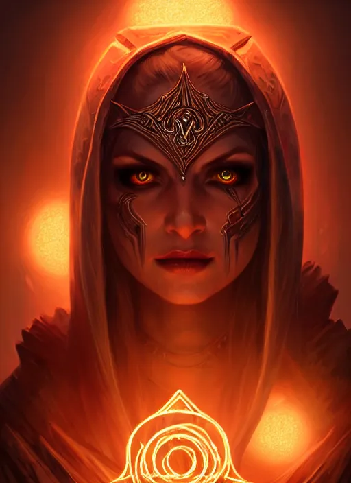 Image similar to portrait of sylvanas windrunner, evil, geometric runes, souls of the dead glowing, intricate, elegant, glowing lights, highly detailed, digital painting, artstation, concept art, smooth, sharp focus, illustration, art by wlop, mars ravelo and greg rutkowski