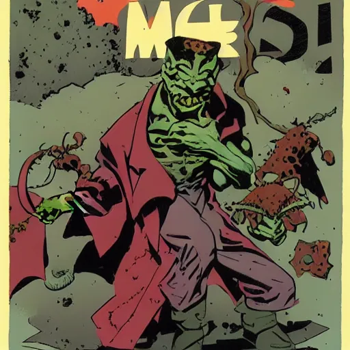 Image similar to artwork by Mike Mignola