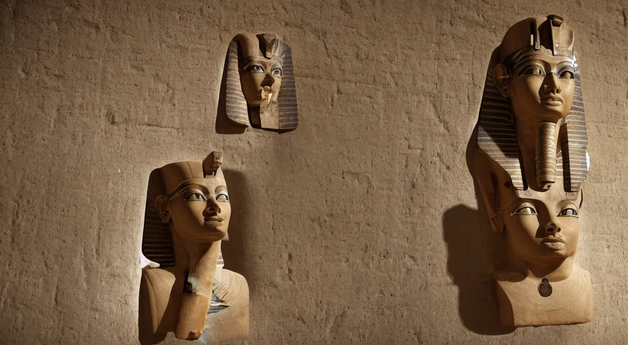 Image similar to Ancient Egyptian pharaoh using Facetime on an iPad