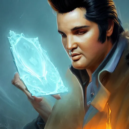 Prompt: [ important ] outstanding masterclass portrait of elvis, hearthstone splash art, deiv calviz, splash art, natural light, elegant, intricate, fantasy, atmospheric lighting, by greg rutkowski, hearthstone splash art, hd wallpaper, ultra high details, cinematic composition, professional master piece made in one year