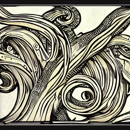 Image similar to ilithid, in the style of art nouveau,