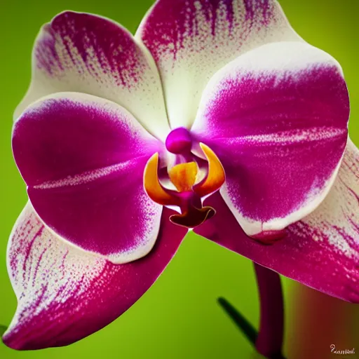 Image similar to giant orchid in forrest, highly detailed, photorealistic