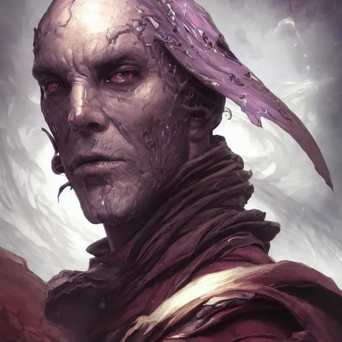 Prompt: excellent painted portrait of a voidborn sorcerer last of the undying shadow kings, high quality painting with detailed face, 4k, trending on artstation, octane render, art by artgerm and greg rutkowski and alphonse mucha and craig mullins and James Jean and Andrei Riabovitchev and Marc Simonetti and peter mohrbacher