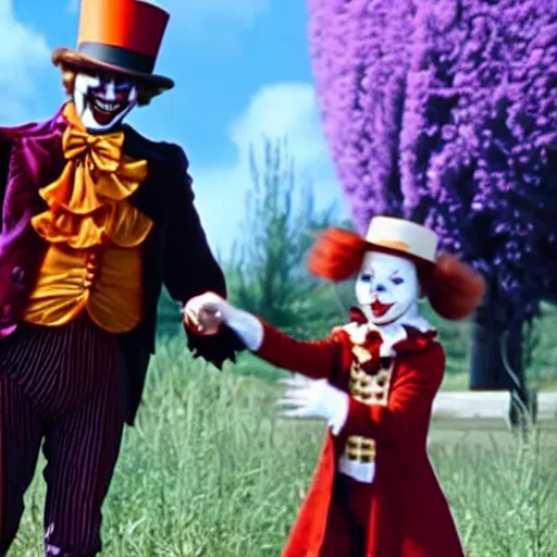 Image similar to Pennywise as Willy Wonka 4K quality super realistic