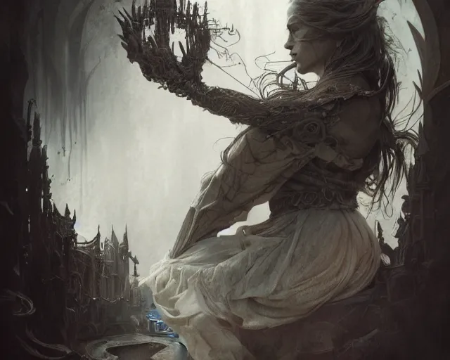 Prompt: photography of stephen gammell, deep focus, d & d, fantasy, intricate, elegant, highly detailed, digital painting, artstation, concept art, matte, sharp focus, illustration, hearthstone, art by artgerm and greg rutkowski and alphonse mucha