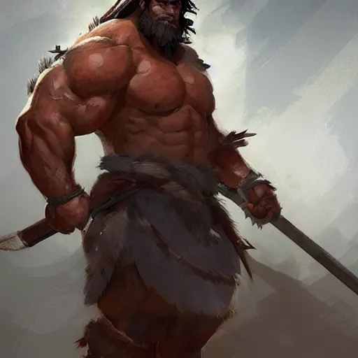 Image similar to character sheet of barbarian warrior, muscular, handsome, chiseled, by greg rutkowski and studio ghibli, digital art, trending on artstation, highly detailed, concept art, beautiful, masterpiece