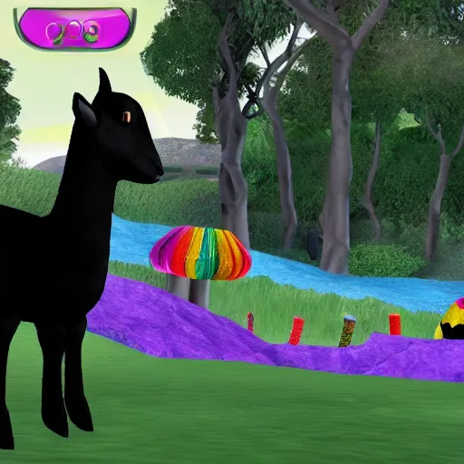 Prompt: a black goat in viva pinata, screenshot, xbox 3 6 0, 3 d