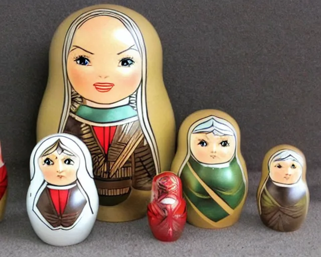 Image similar to lord of the rings Russian nesting dolls