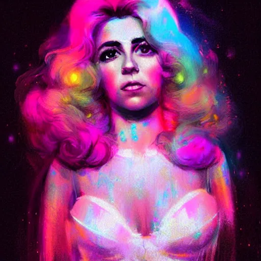 Image similar to portrait of a beautiful marina diamandis electra heart, volume lighting, concept art, by greg rutkowski!!, colorful, xray melting colors!!