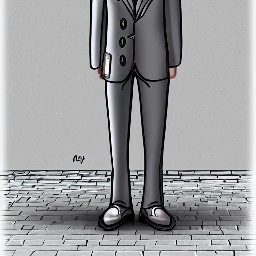 Image similar to digital art of anthromorphic cat wearing a suit