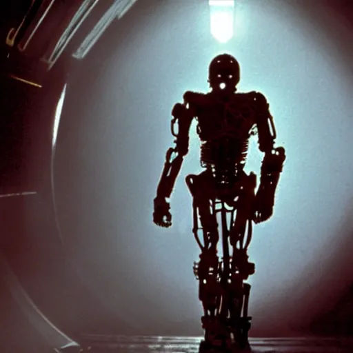 Image similar to movie still of a cool cyborg, cinematic composition, cinematic light, by wes craven