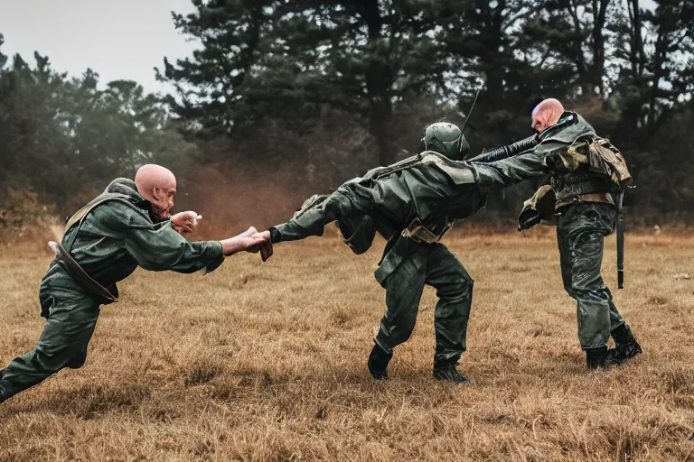 Image similar to Combat Extended, Canon EOS R3, f/1.4, ISO 200, 1/160s, 8K, RAW, unedited, symmetrical balance, in-frame, combat photography, colorful